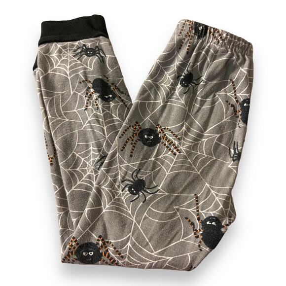 Gymboree Unisex Pajamas Sz 4 Spiderweb Halloween Shop Gymmies PJs Gray Black - Picture 11 of 14